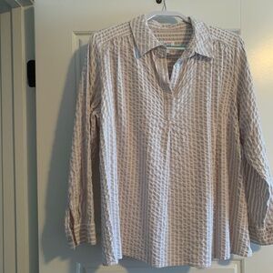 QVC Denim & Co women’s Long sleeves Seersucker top